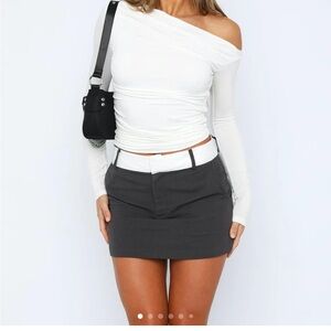 TRENDING Y2K ASYMMETRICAL RUCHED CROP TOP SIZE LARGE